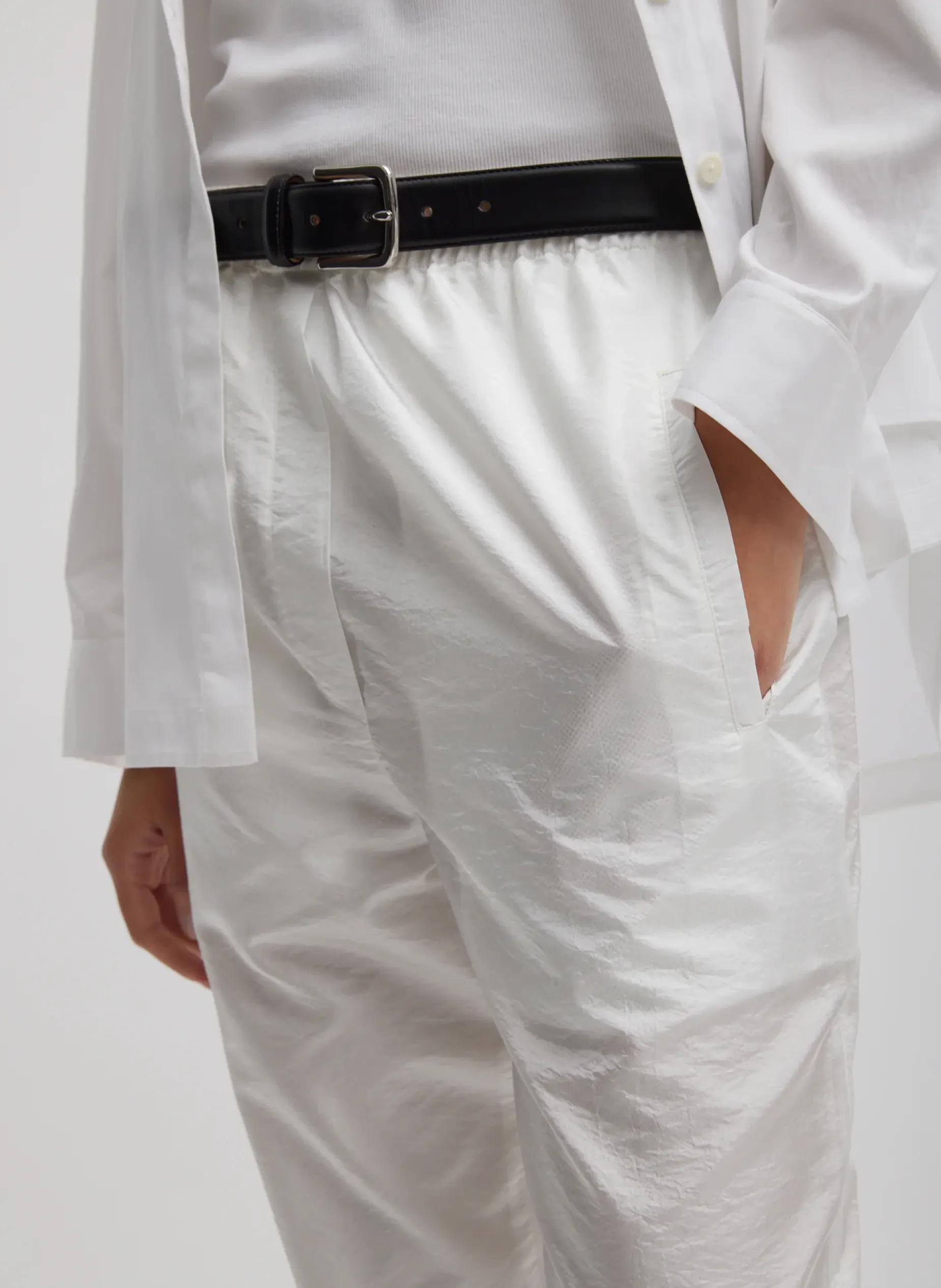 Pants & Shorts|Fundamentals - WOFs>Tibi Crispy Nylon Kat Jogger White