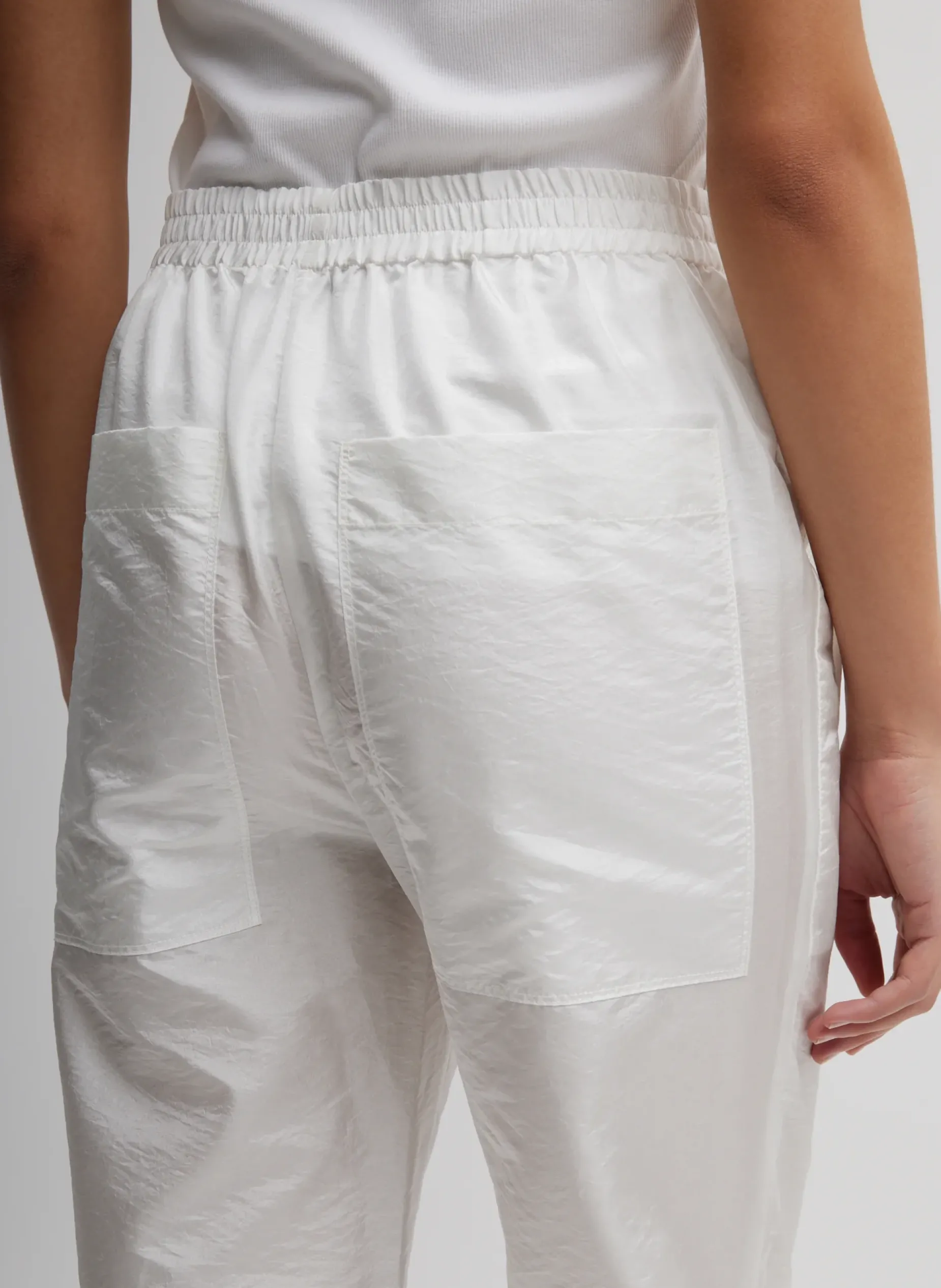 Pants & Shorts|Fundamentals - WOFs>Tibi Crispy Nylon Kat Jogger White