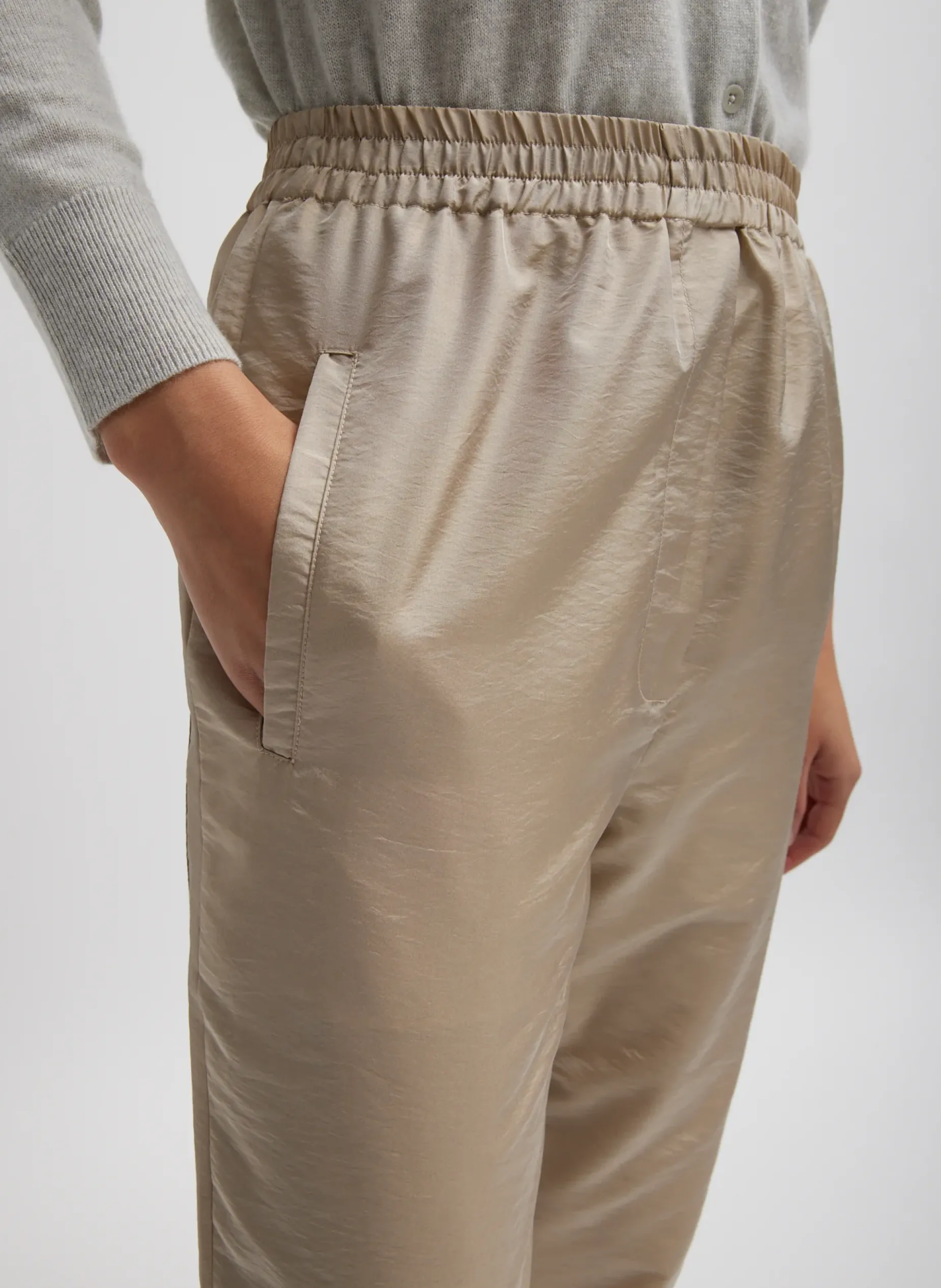 Pants & Shorts|Fundamentals - WOFs>Tibi Crispy Nylon Kat Jogger Desert Sand