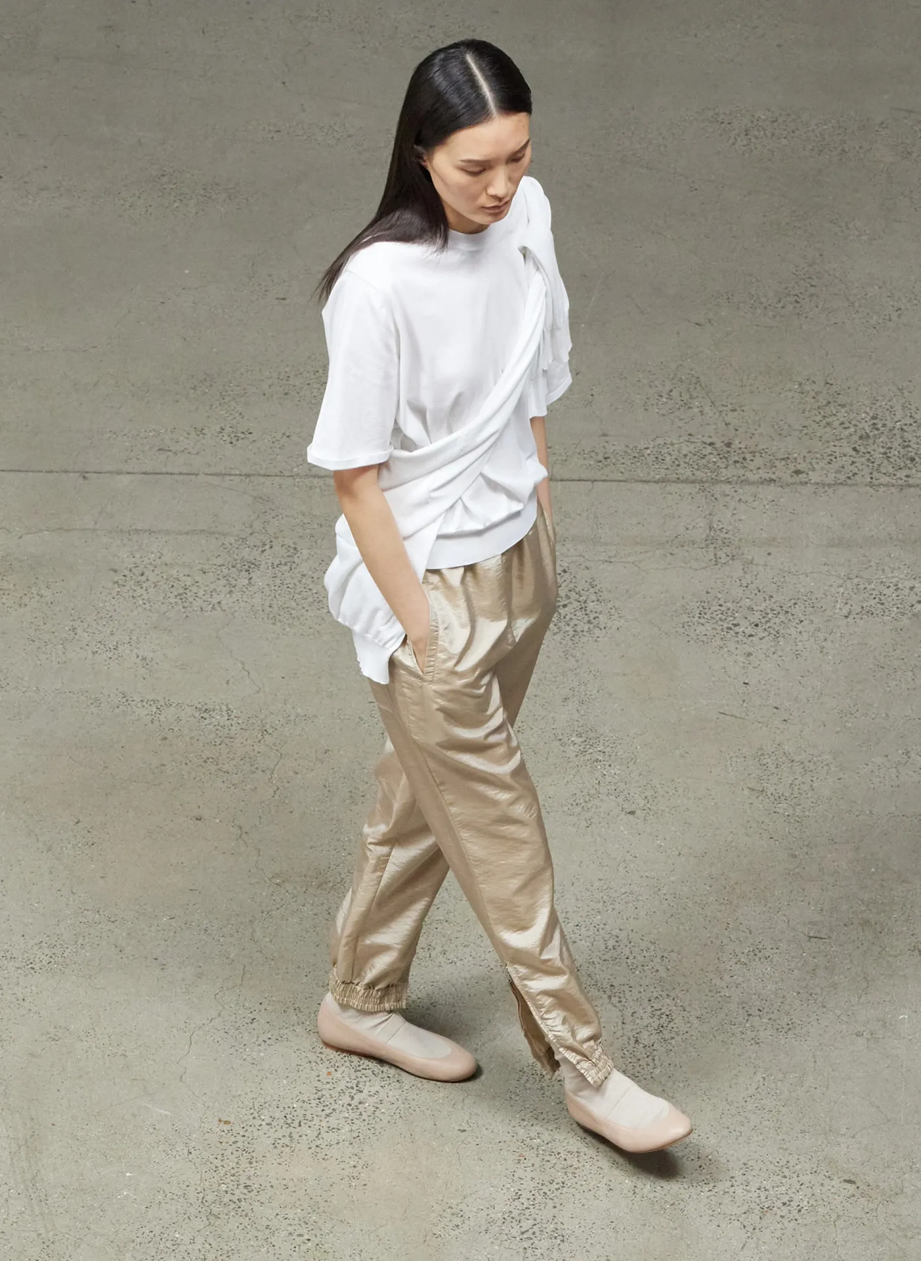 Pants & Shorts|Fundamentals - WOFs>Tibi Crispy Nylon Kat Jogger Desert Sand
