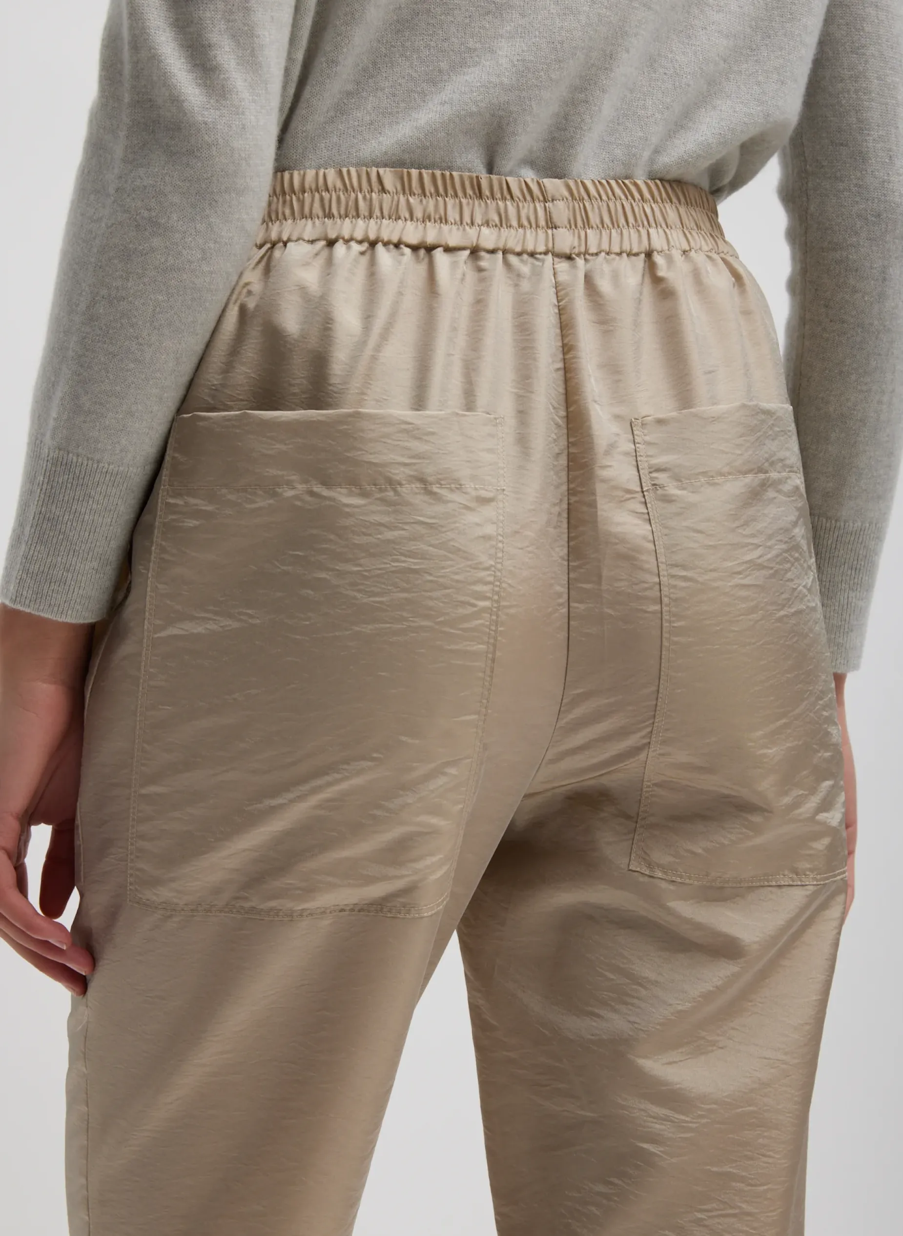 Pants & Shorts|Fundamentals - WOFs>Tibi Crispy Nylon Kat Jogger Desert Sand