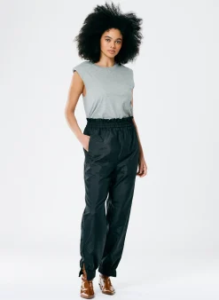 Pants & Shorts|Fundamentals - WOFs>Tibi Crispy Nylon Paper Bag Felix Jogger Black