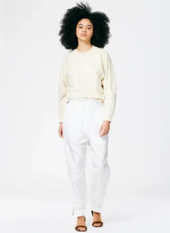 Pants & Shorts|Fundamentals - WOFs>Tibi Crispy Nylon Paper Bag Felix Jogger White
