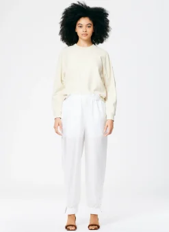 Pants & Shorts|Fundamentals - WOFs>Tibi Crispy Nylon Paper Bag Felix Jogger White
