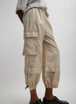 Pants & Shorts|Fundamentals - WOFs>Tibi Crispy Nylon Wilt Pull On Jogger Desert Sand