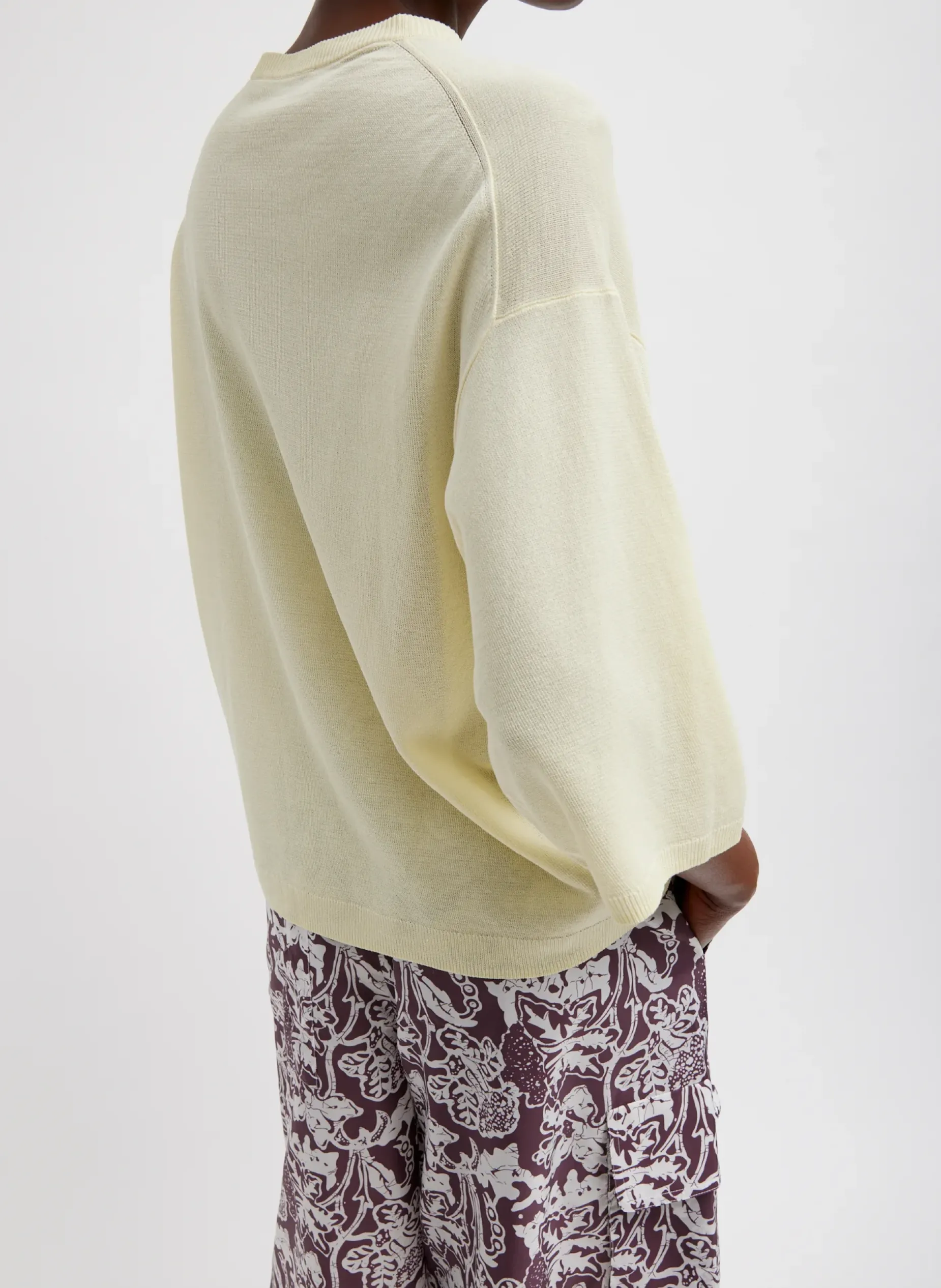 Knitwear & Sweatshirts|Tops>Tibi Crispy Sweater Oversized Easy T-Shirt Butter