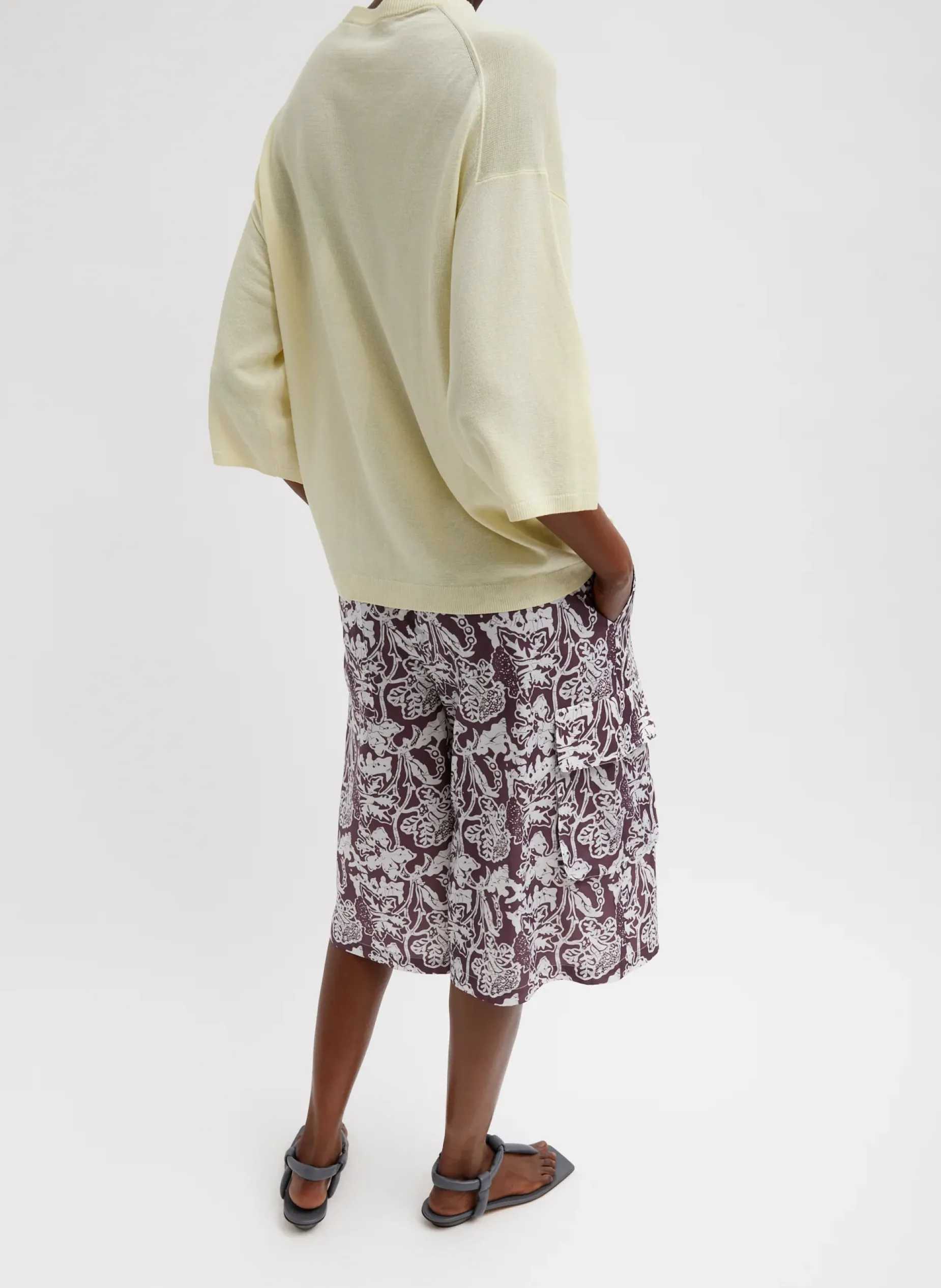 Knitwear & Sweatshirts|Tops>Tibi Crispy Sweater Oversized Easy T-Shirt Butter