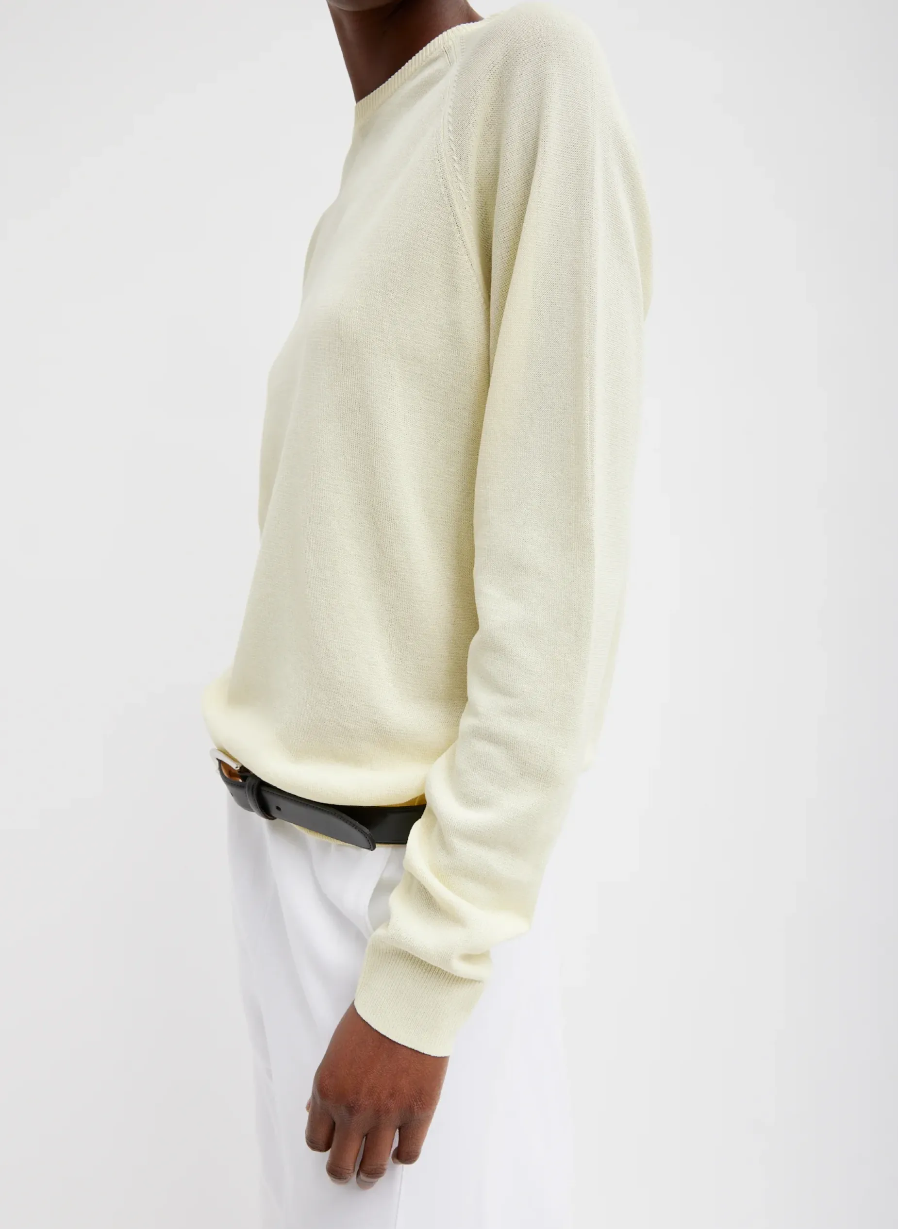 Knitwear & Sweatshirts>Tibi Crispy Sweater Pullover Butter