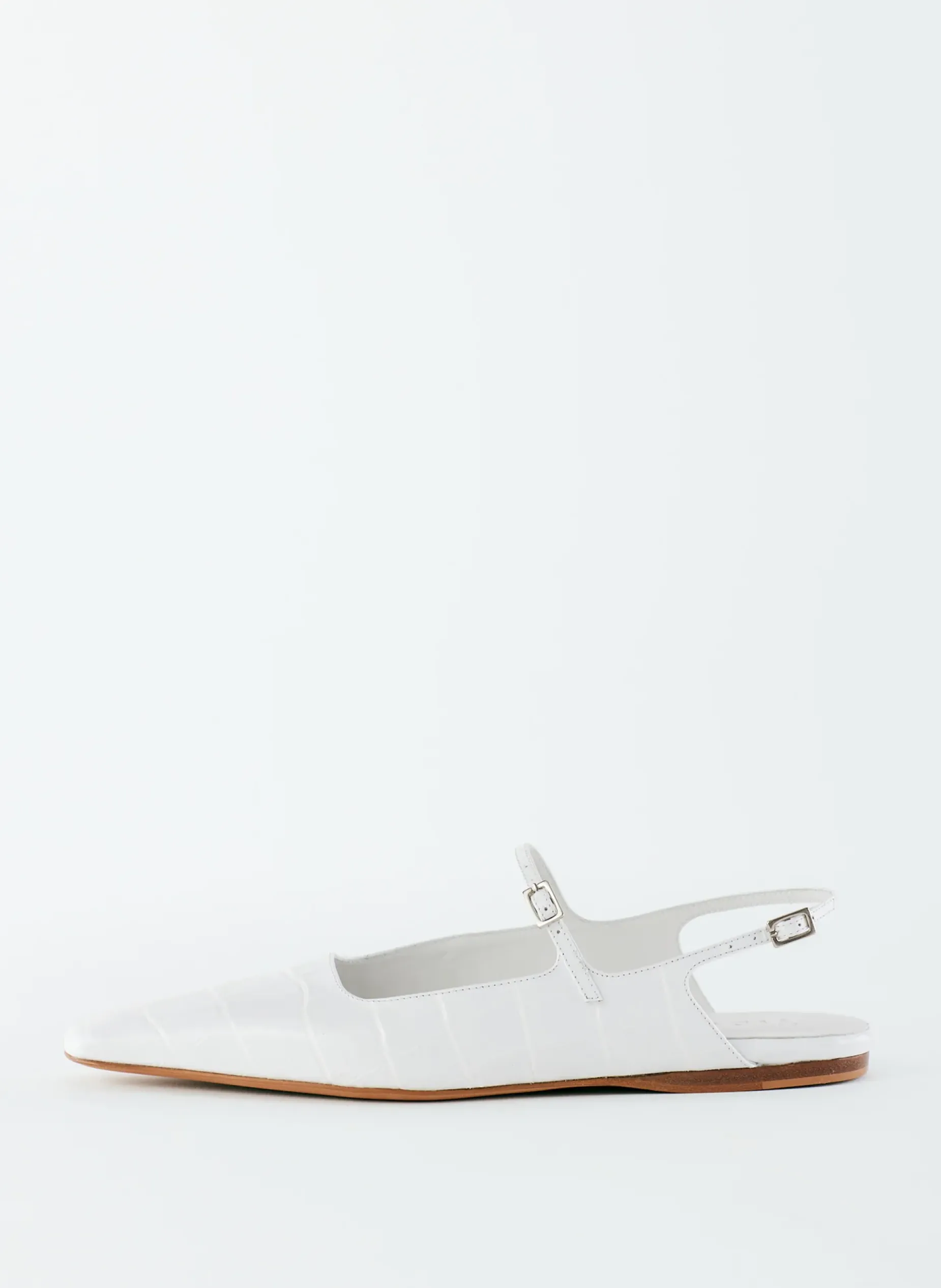 Flats>Tibi Croc Print Rudy Flat White