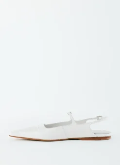 Flats>Tibi Croc Print Rudy Flat White