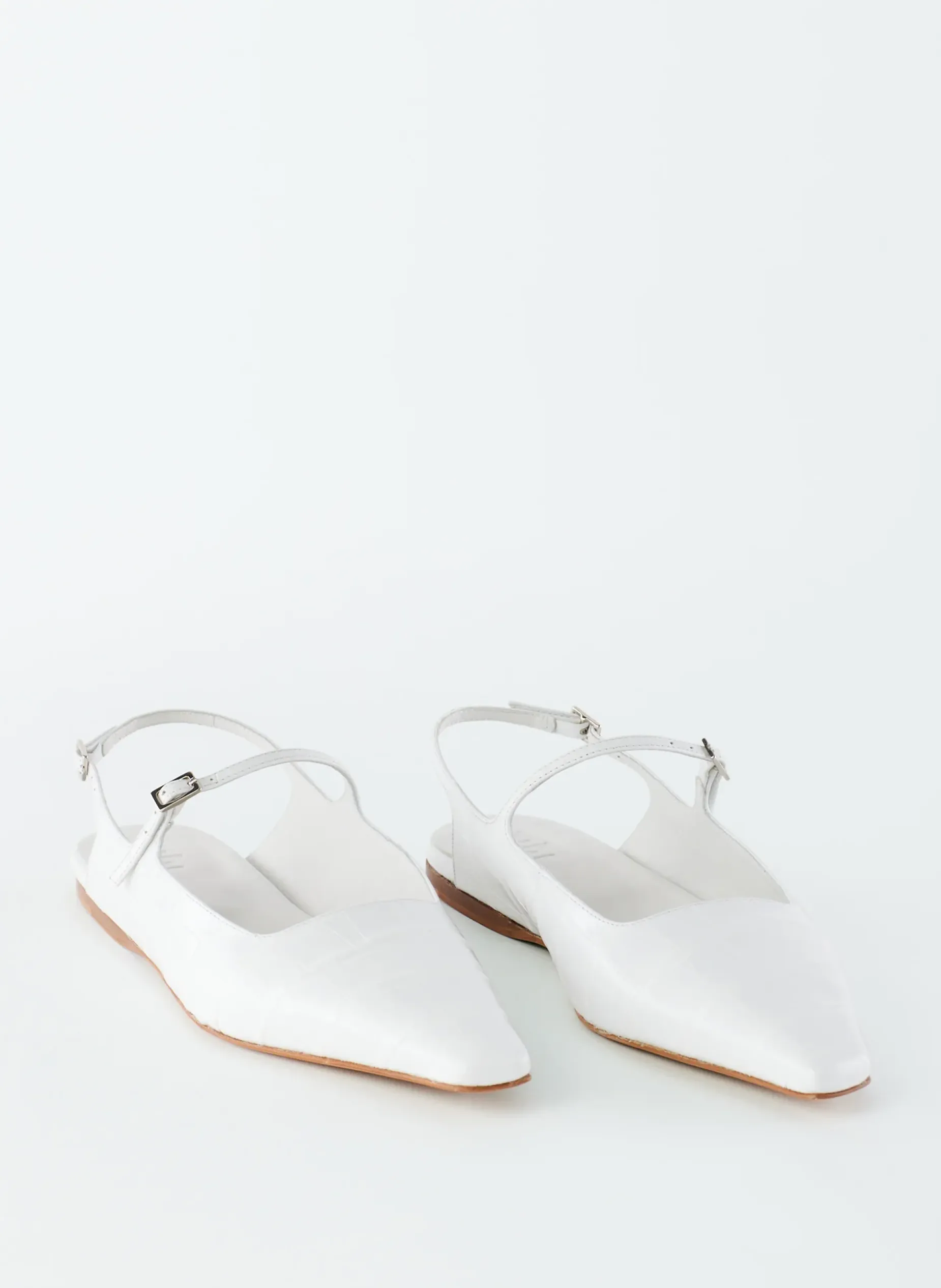 Flats>Tibi Croc Print Rudy Flat White