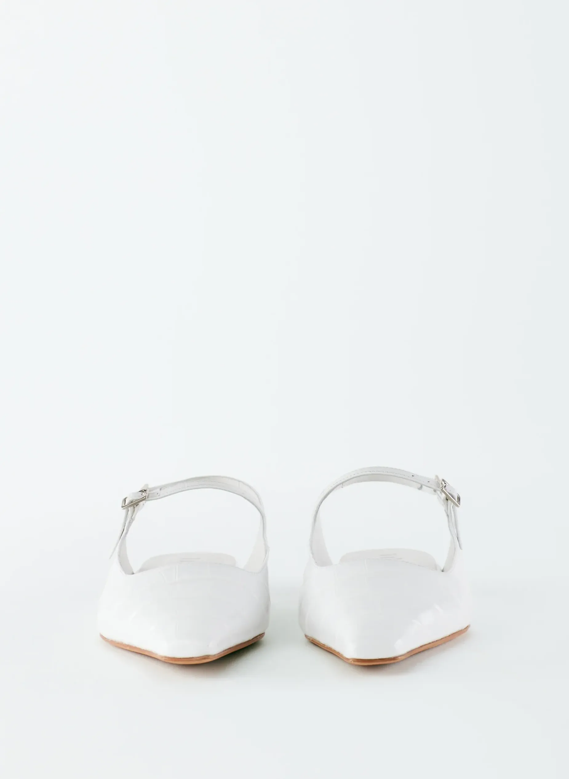 Flats>Tibi Croc Print Rudy Flat White