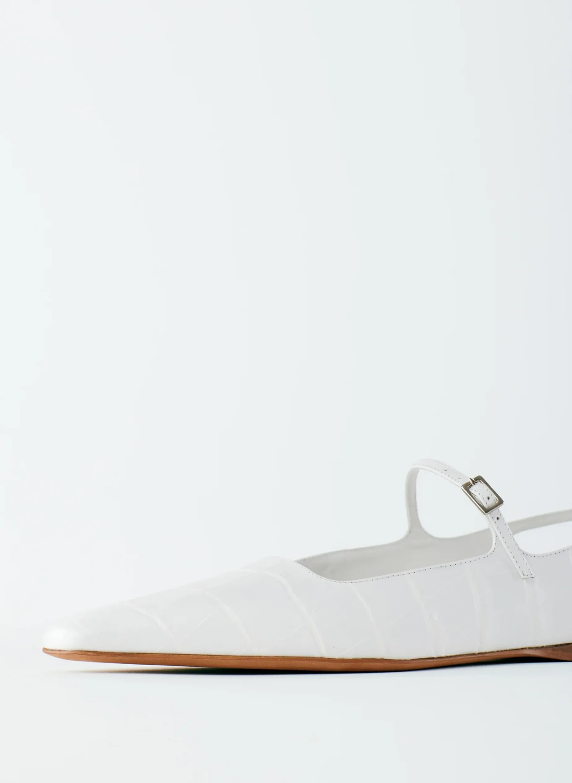Flats>Tibi Croc Print Rudy Flat White