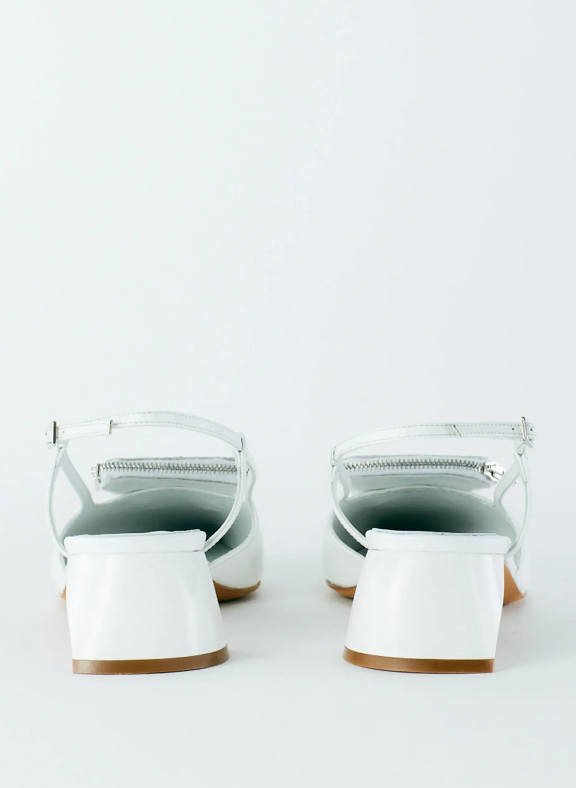 Heels>Tibi Croc Print Victor Slingback White