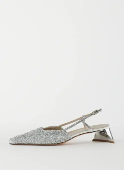 Heels>Tibi Curly Victor Slingback Silver