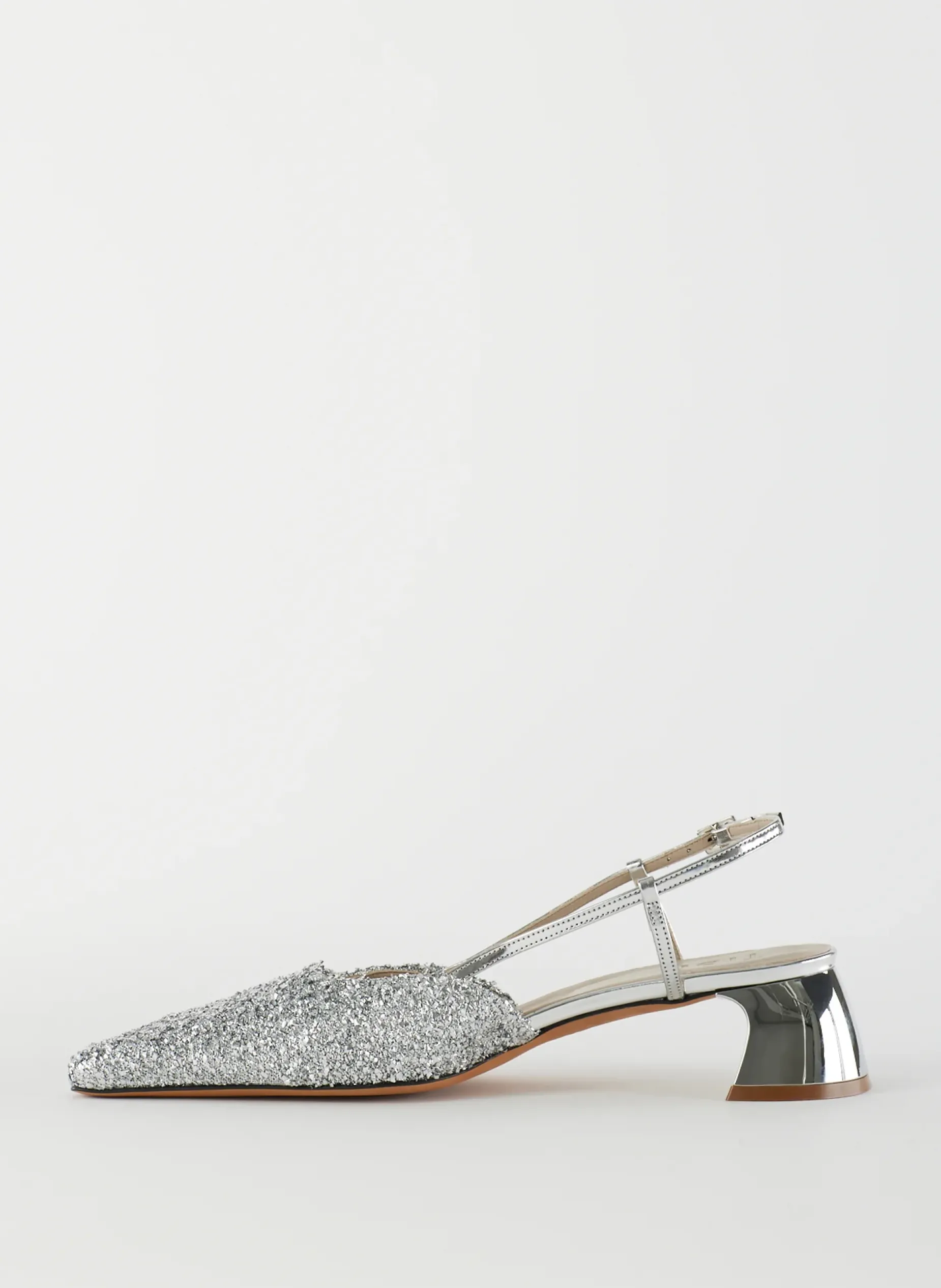 Heels>Tibi Curly Victor Slingback Silver
