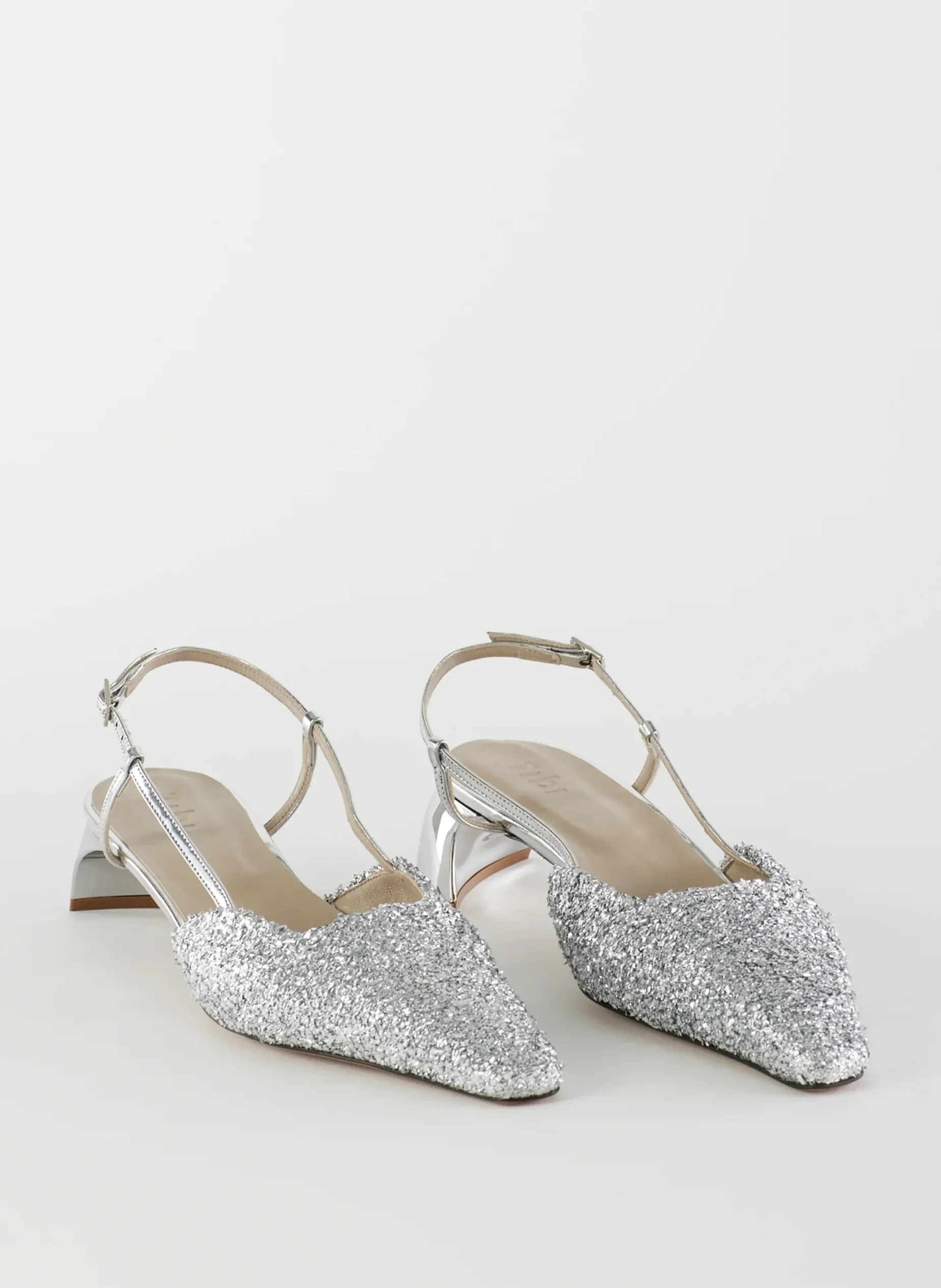 Heels>Tibi Curly Victor Slingback Silver
