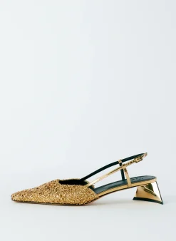 Heels>Tibi Curly Victor Slingback Gold