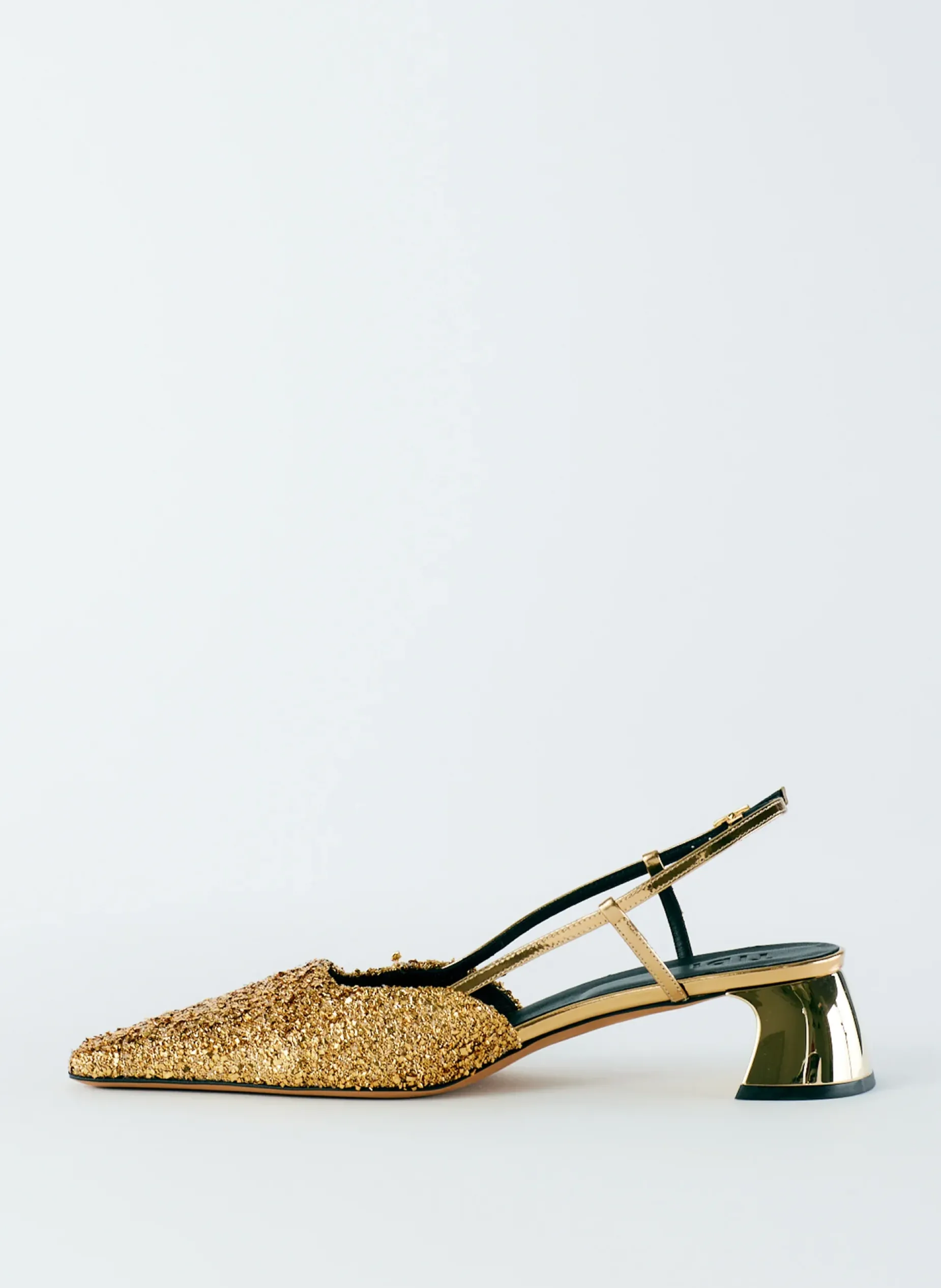 Heels>Tibi Curly Victor Slingback Gold