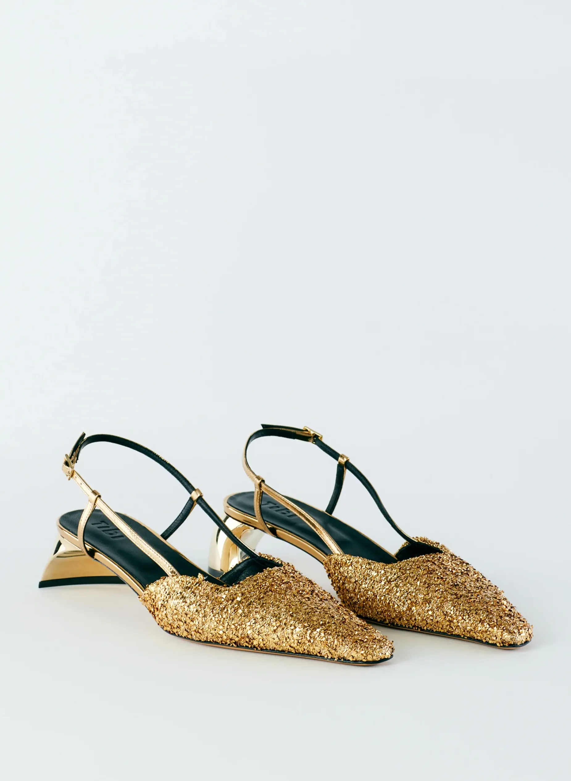 Heels>Tibi Curly Victor Slingback Gold