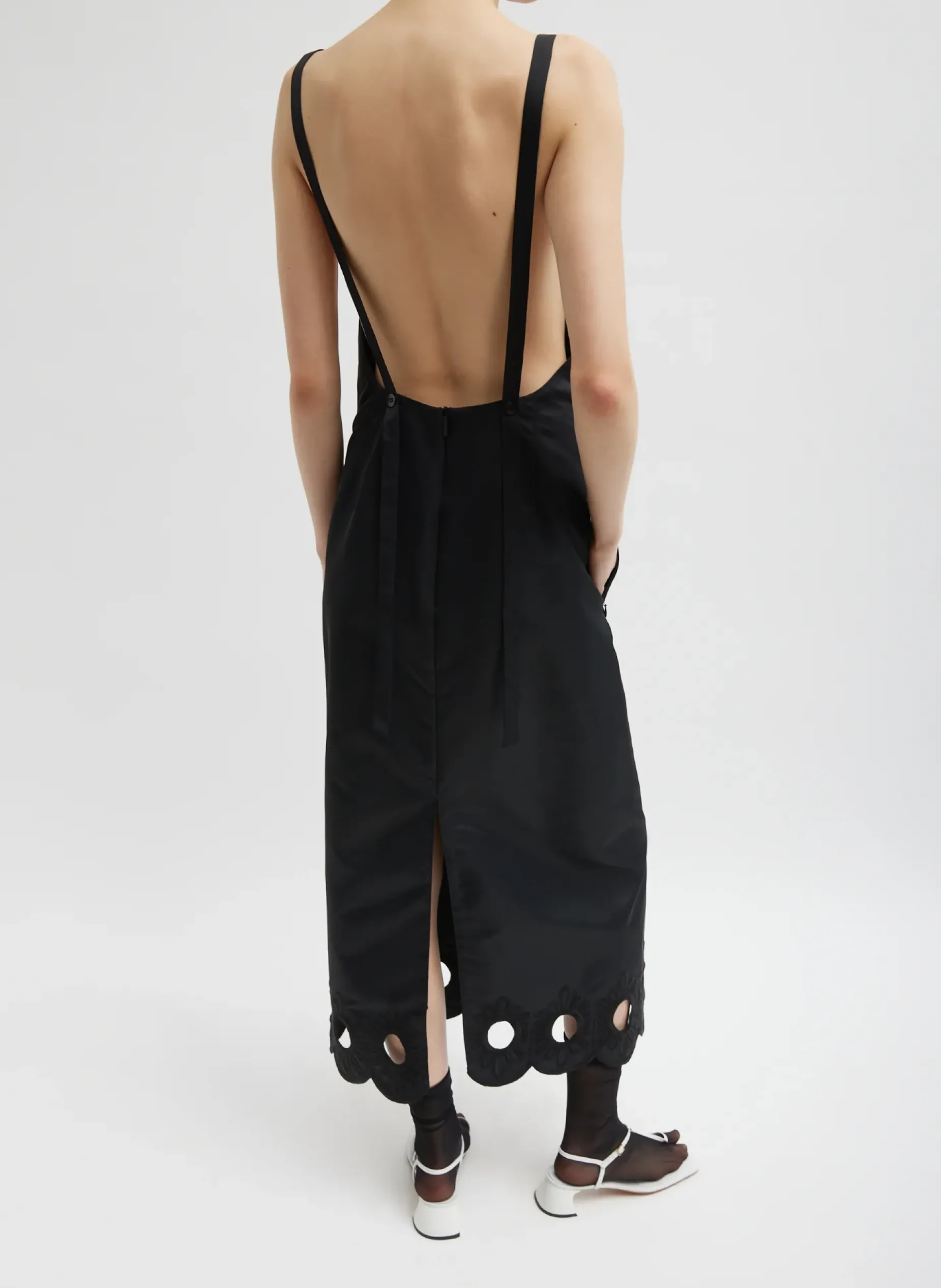 Dresses>Tibi Daisy Embroidery Long Dress Black