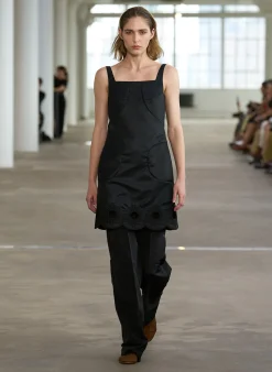 Dresses>Tibi Daisy Embroidery Short Dress Black