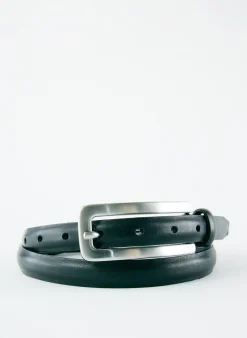 Belts>Tibi Darwin Leather Belt Black