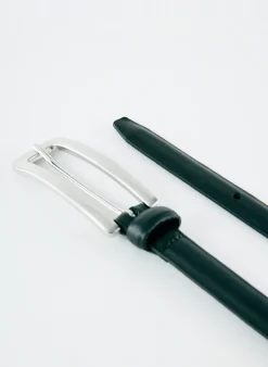 Belts>Tibi Darwin Leather Belt Black
