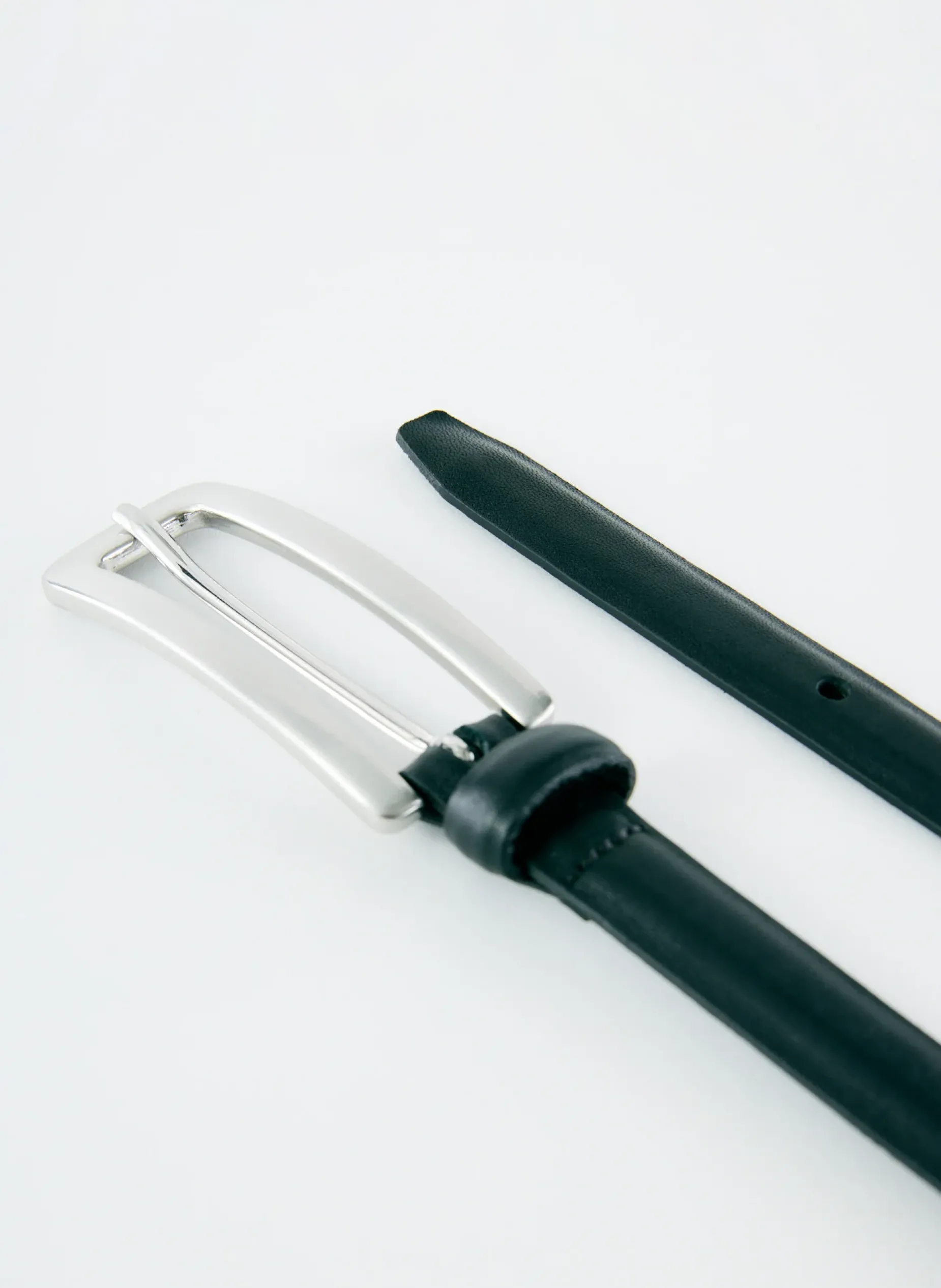 Belts>Tibi Darwin Leather Belt Black