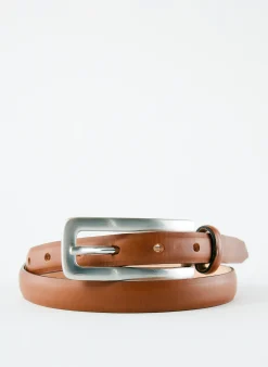 Belts>Tibi Darwin Leather Belt Cognac