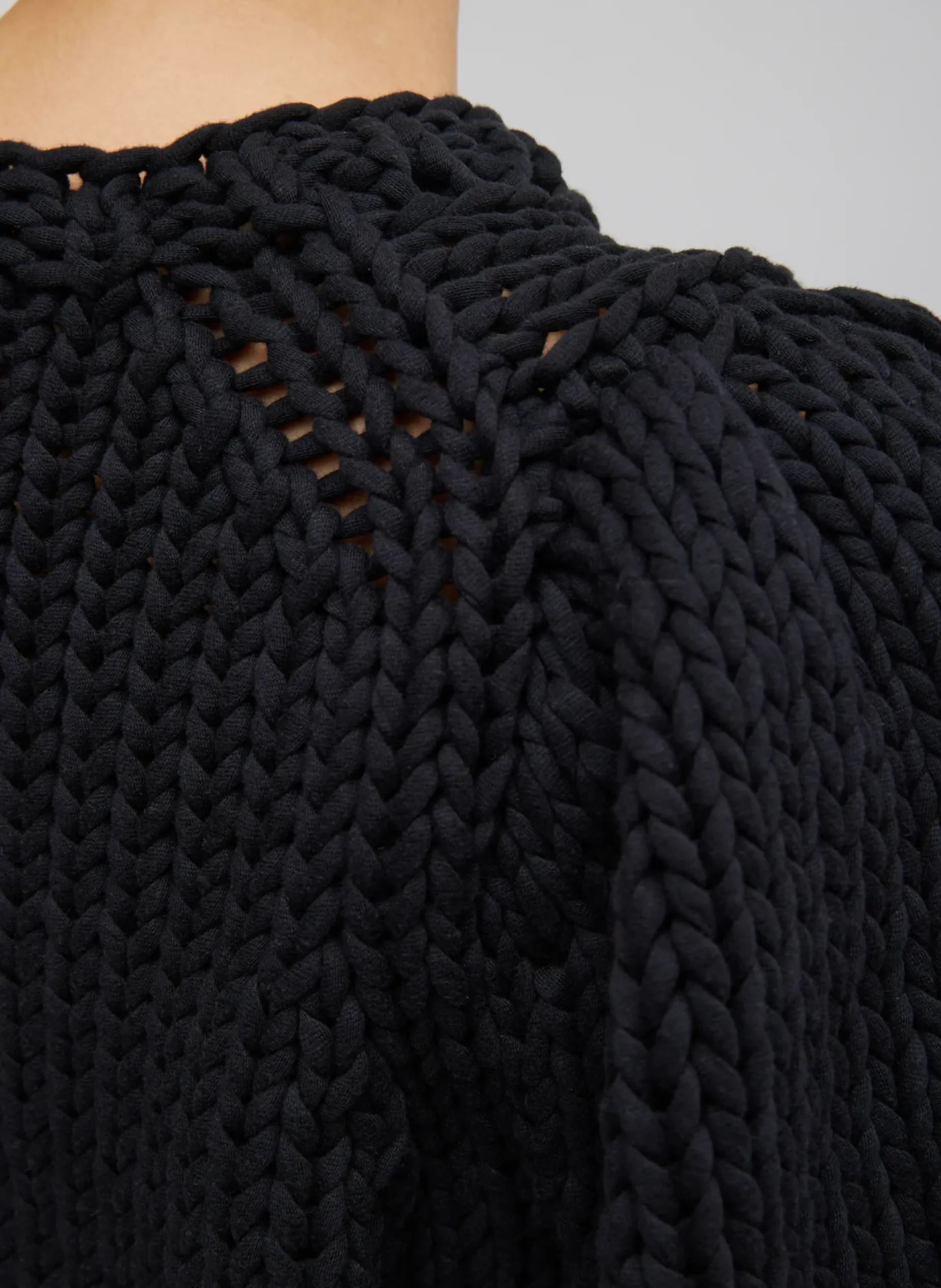 Knitwear & Sweatshirts>Tibi Deluxe Tube Yarn Sweater Mini Puff Pullover Black
