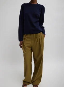 Knitwear & Sweatshirts|Fundamentals - WOFs>Tibi Double Faced Cashmere Oversized Easy Sweater Dark Navy