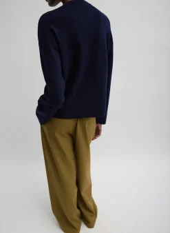 Knitwear & Sweatshirts|Fundamentals - WOFs>Tibi Double Faced Cashmere Oversized Easy Sweater Dark Navy