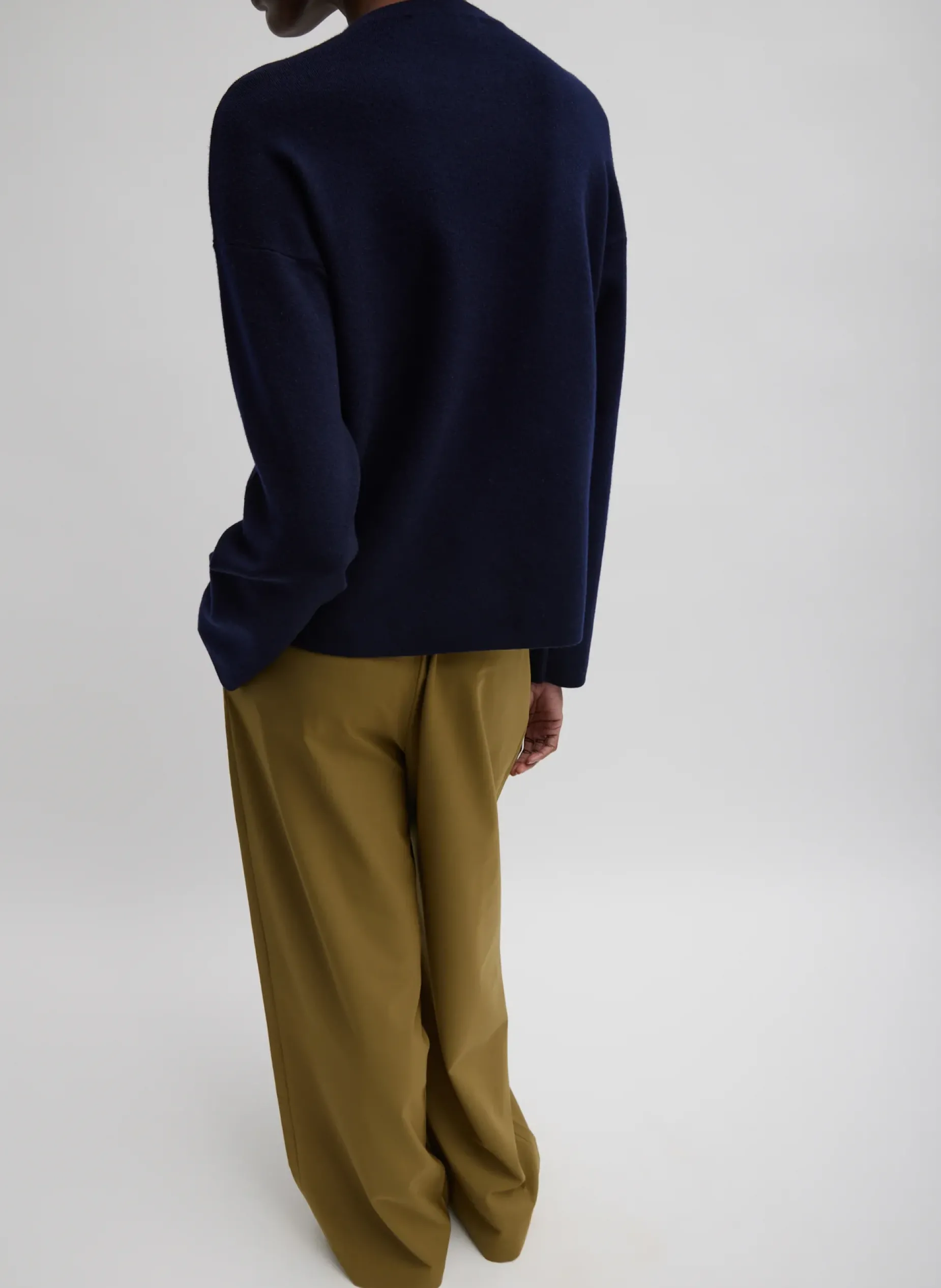 Knitwear & Sweatshirts|Fundamentals - WOFs>Tibi Double Faced Cashmere Oversized Easy Sweater Dark Navy