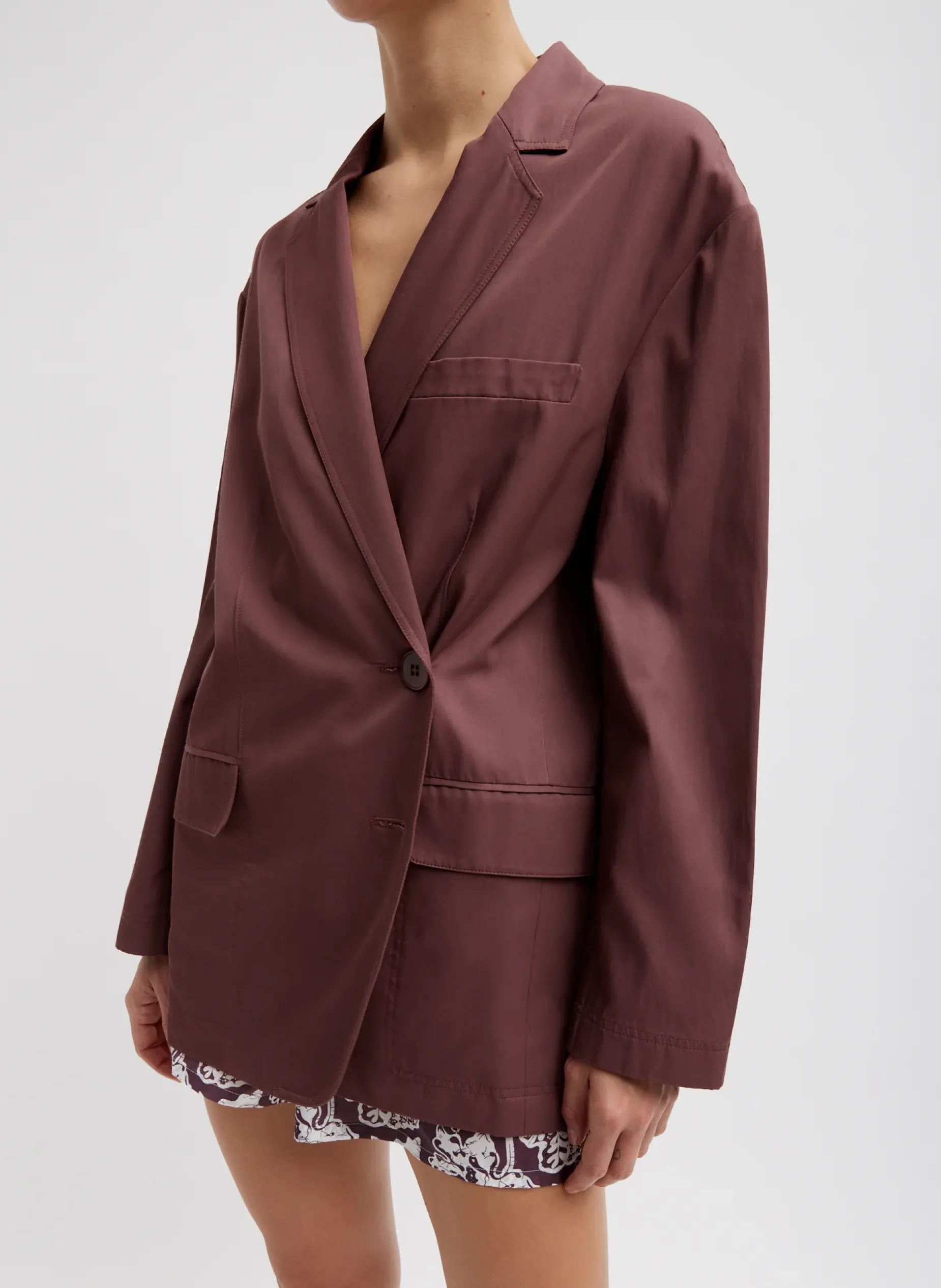 Jackets & Outerwear|Suits>Tibi Drapey Suiting Liam Blazer Cinnamon