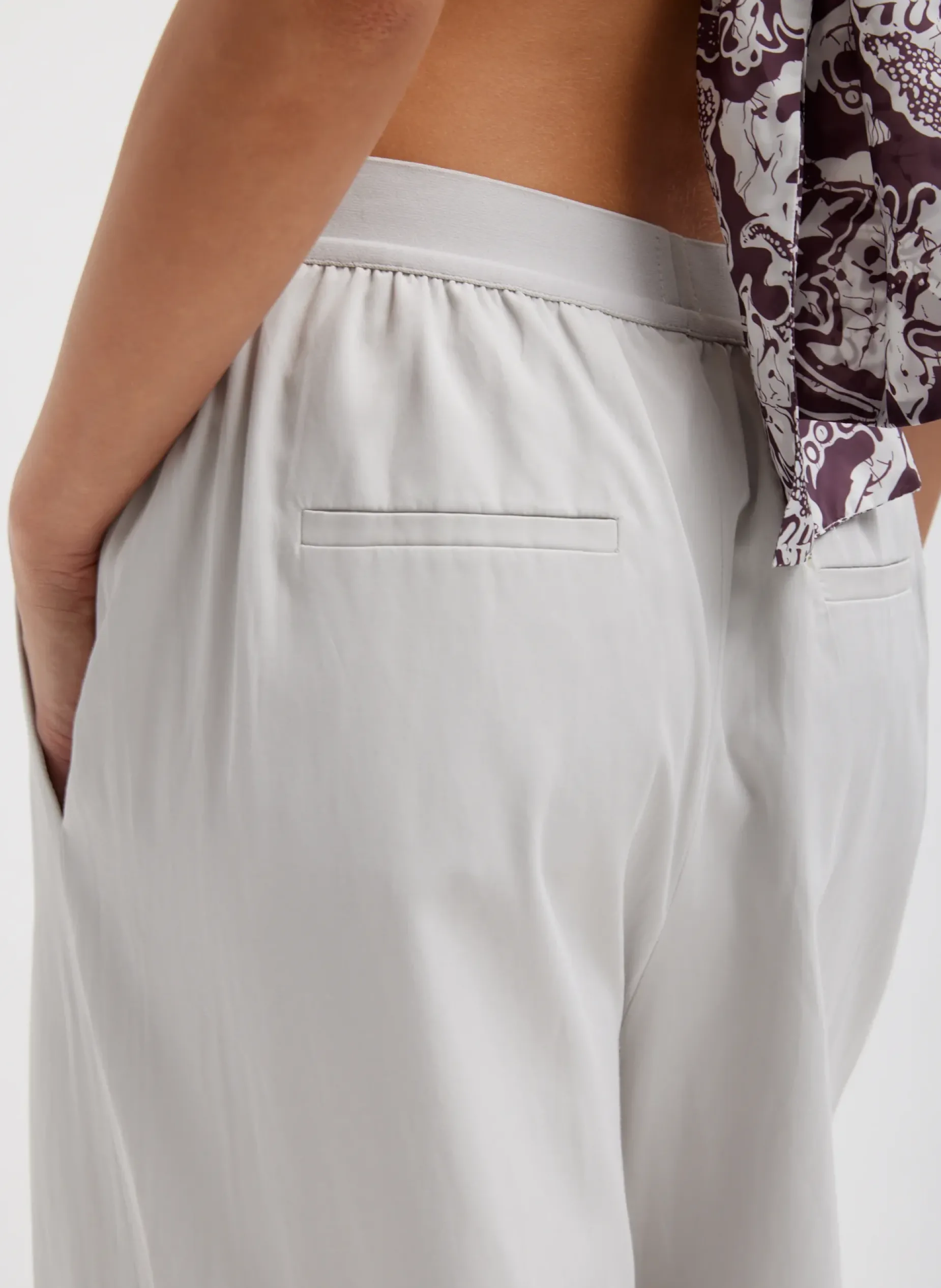 Suits|Pants & Shorts>Tibi Drapey Suiting Marit Pull On Pant Stone
