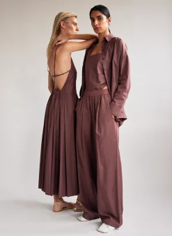 Suits|Pants & Shorts>Tibi Drapey Suiting Marit Pull On Pant Cinnamon