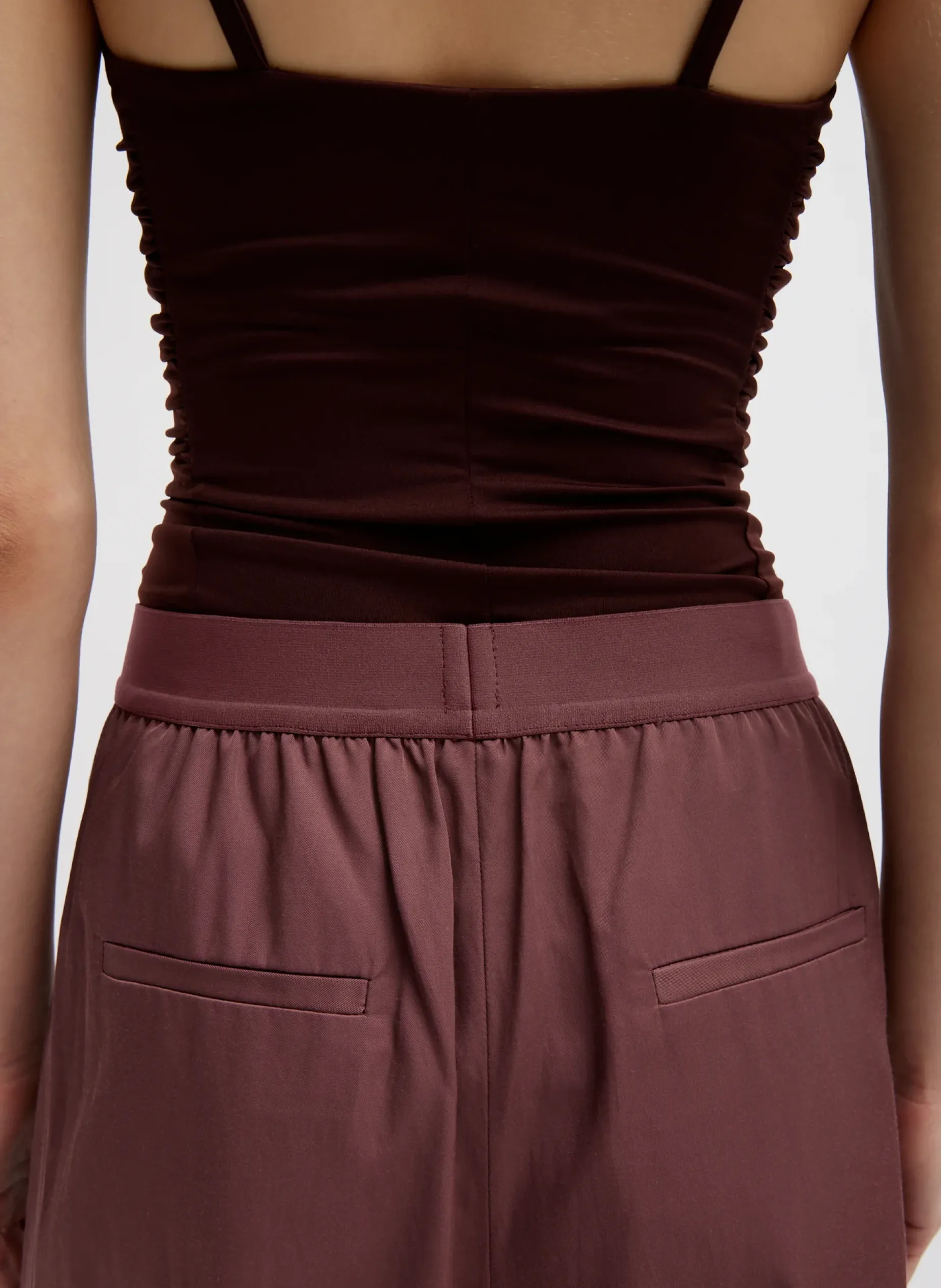 Suits|Pants & Shorts>Tibi Drapey Suiting Marit Pull On Pant Cinnamon