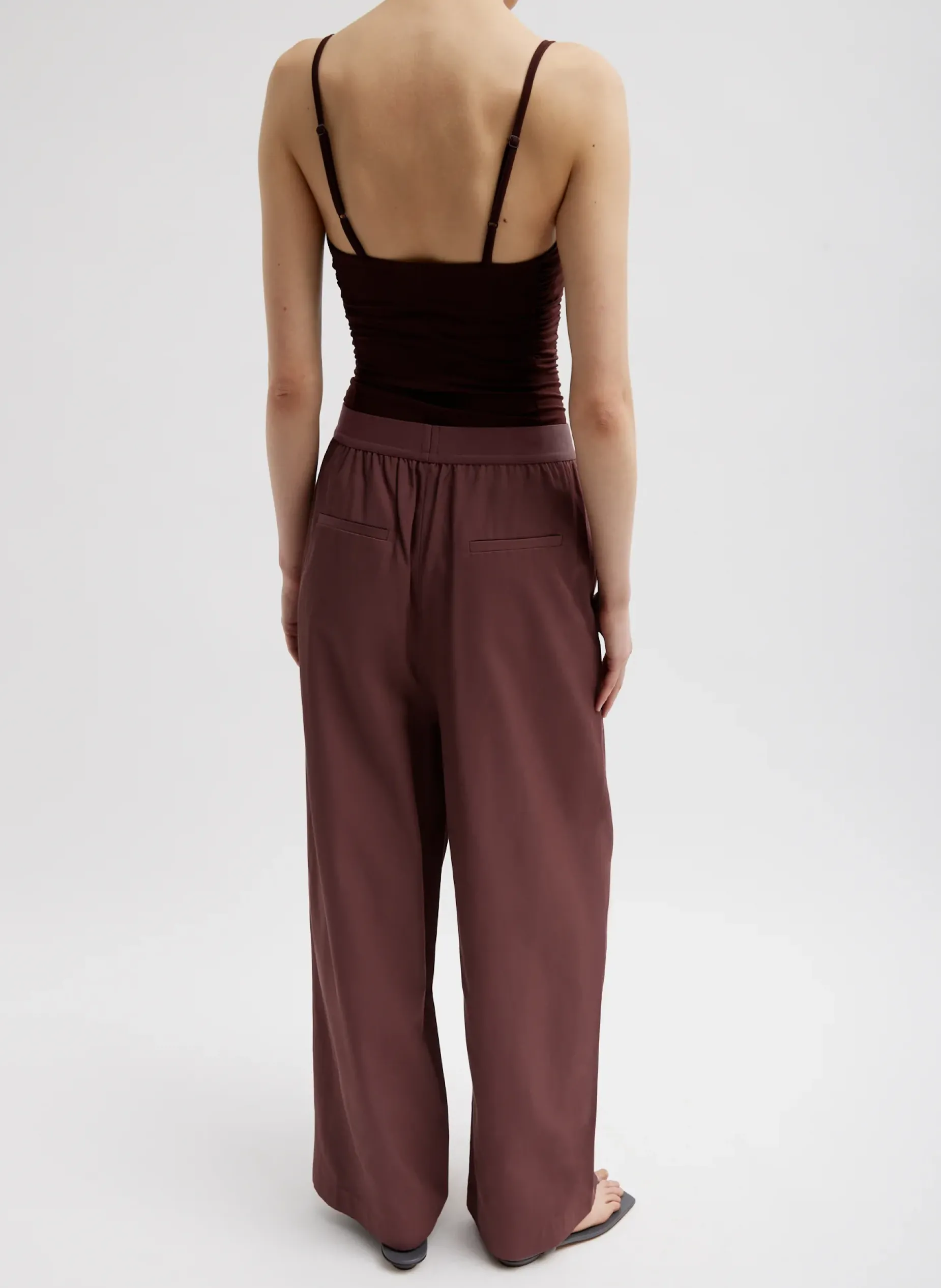 Suits|Pants & Shorts>Tibi Drapey Suiting Marit Pull On Pant Cinnamon