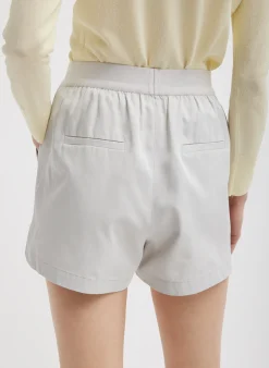 Suits|Pants & Shorts>Tibi Drapey Suiting Pull On Short Stone