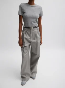 Tops>Tibi Dry Loop Terry Baby T-Shirt Heather Grey