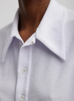 Tops>Tibi Dry Loop Terry Easy Polo Shirt Pale Lavender