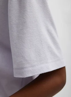 Tops>Tibi Dry Loop Terry Easy Polo Shirt Pale Lavender