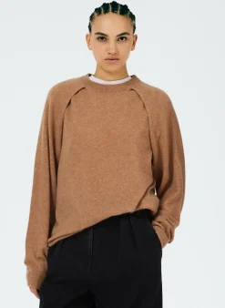 Knitwear & Sweatshirts|Fundamentals - WOFs>Tibi Feather Weight Cashmere Easy Cocoon Tunic Sand