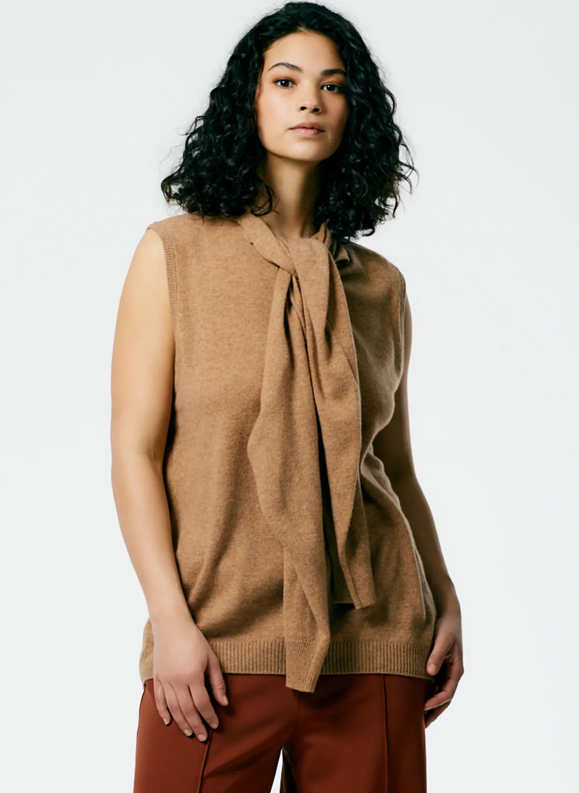Knitwear & Sweatshirts|Fundamentals - WOFs>Tibi Feather Weight Cashmere Easy Cocoon Tunic Sand