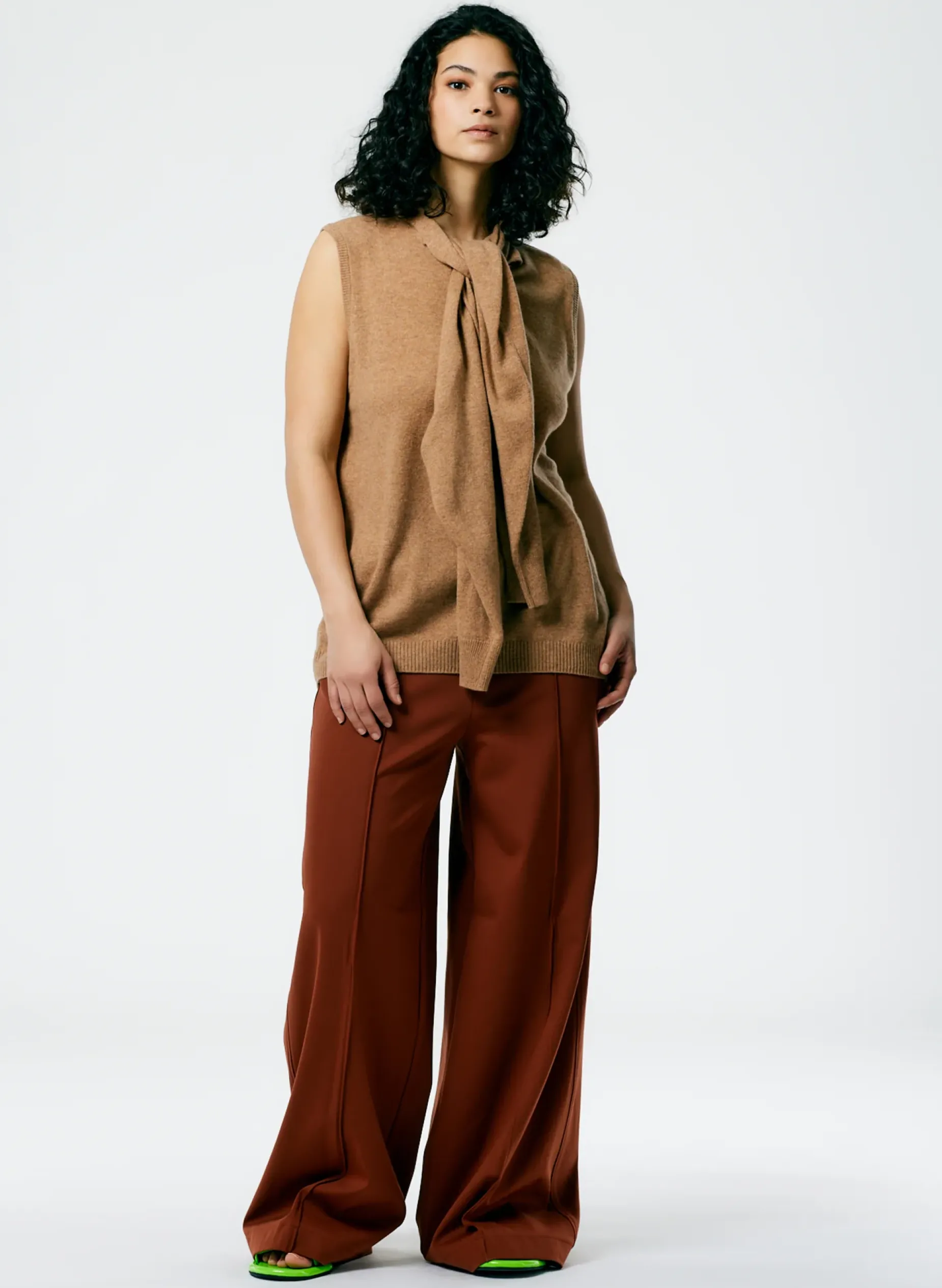 Knitwear & Sweatshirts|Fundamentals - WOFs>Tibi Feather Weight Cashmere Easy Cocoon Tunic Sand