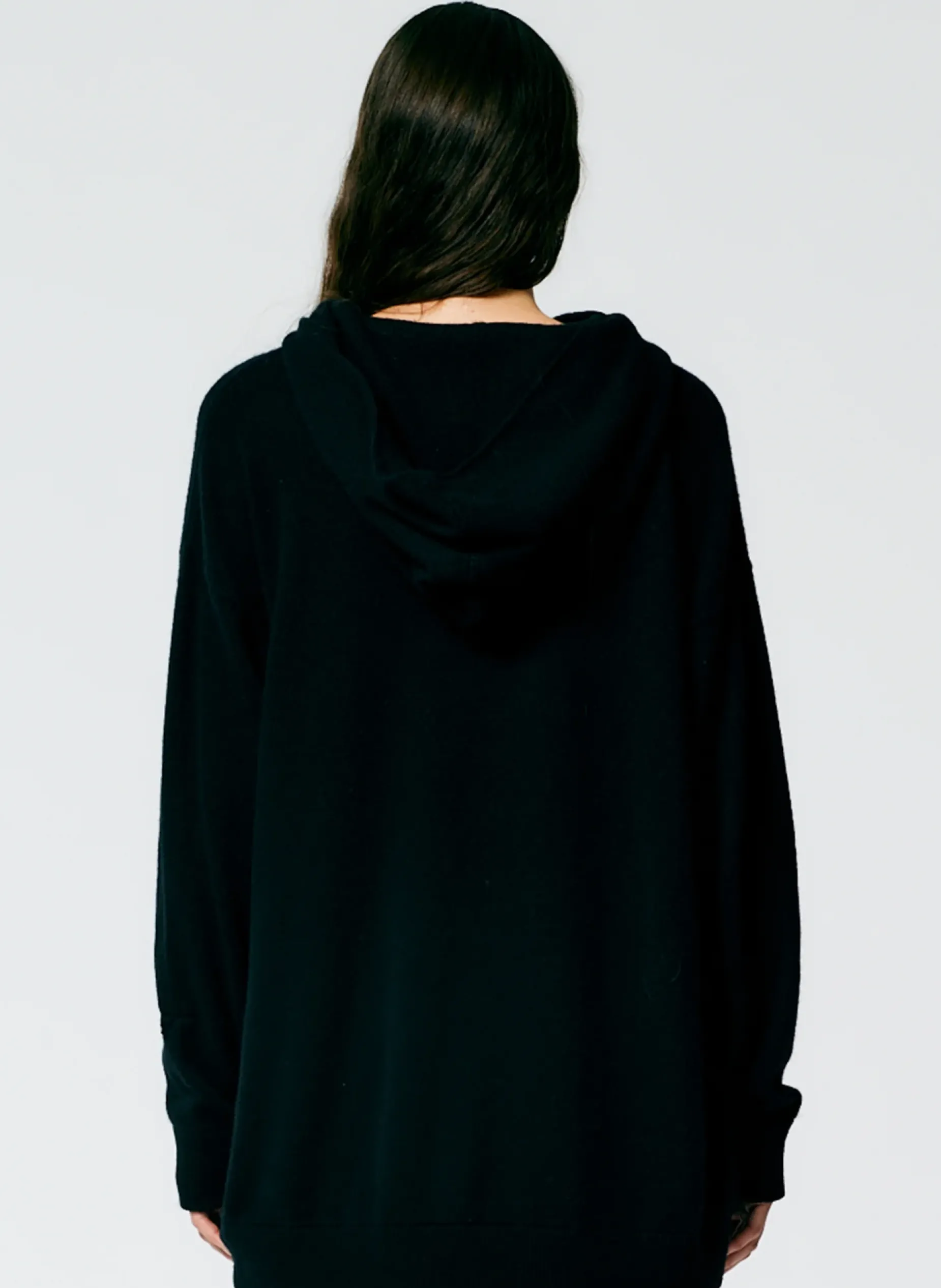 Leisure Sets|Knitwear & Sweatshirts>Tibi Feather Weight Cashmere Easy Men's Hoodie Black