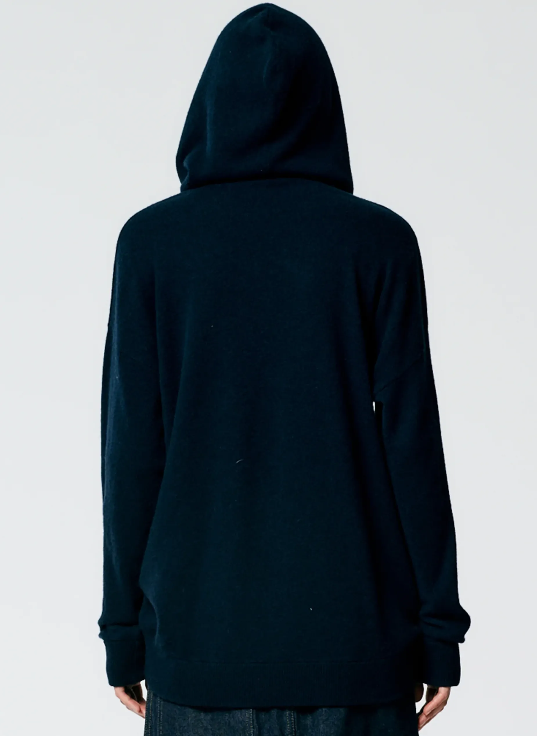 Leisure Sets|Knitwear & Sweatshirts>Tibi Feather Weight Cashmere Easy Men's Hoodie Navy