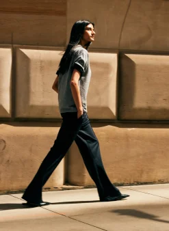 Knitwear & Sweatshirts|Fundamentals - WOFs>Tibi Feather Weight Cashmere Oversized Easy T-Shirt Heather Grey