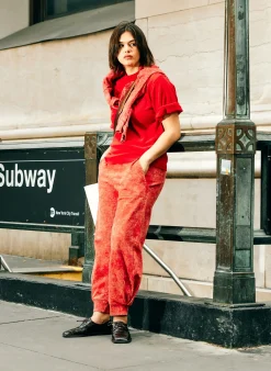 Knitwear & Sweatshirts|Fundamentals - WOFs>Tibi Feather Weight Cashmere Oversized Easy T-Shirt Red